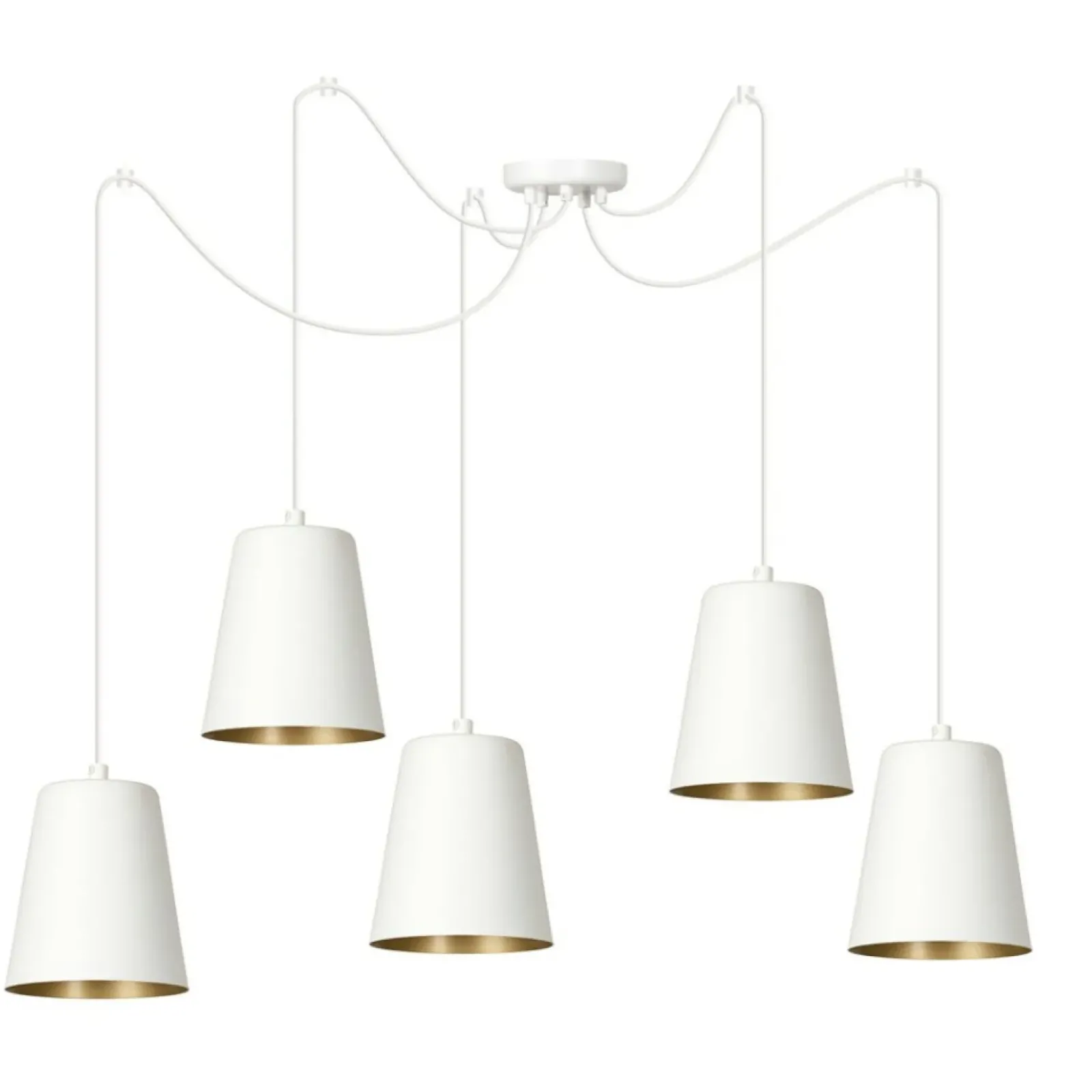 Sklep Kaja Regulowana lampa wisząca z 5 białymi kloszami 456/5 | Kaja Oświetlenie Flash Sale