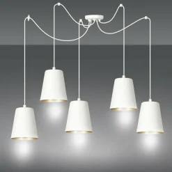 Sklep Kaja Regulowana lampa wisząca z 5 białymi kloszami 456/5 | Kaja Oświetlenie Flash Sale