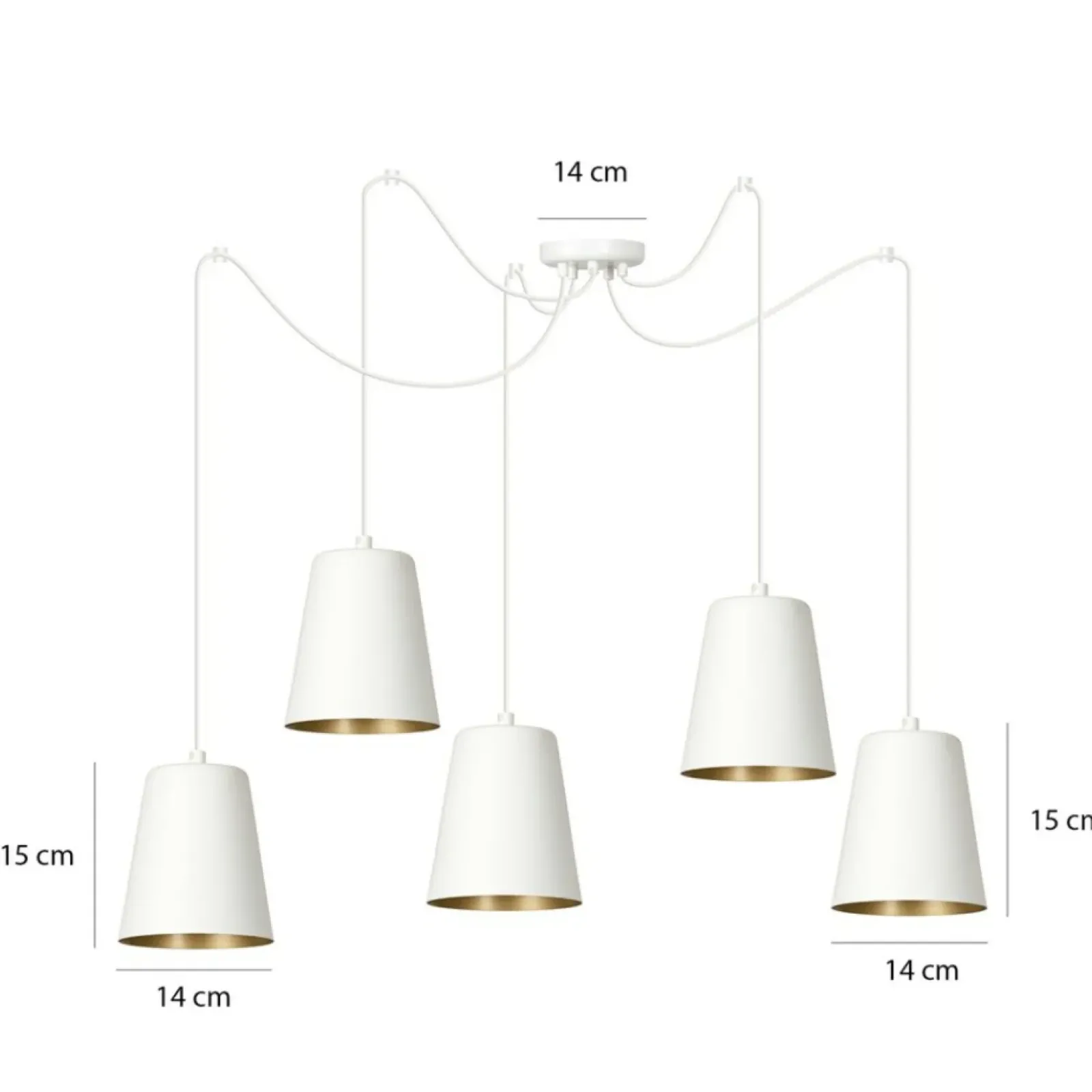Sklep Kaja Regulowana lampa wisząca z 5 białymi kloszami 456/5 | Kaja Oświetlenie Flash Sale