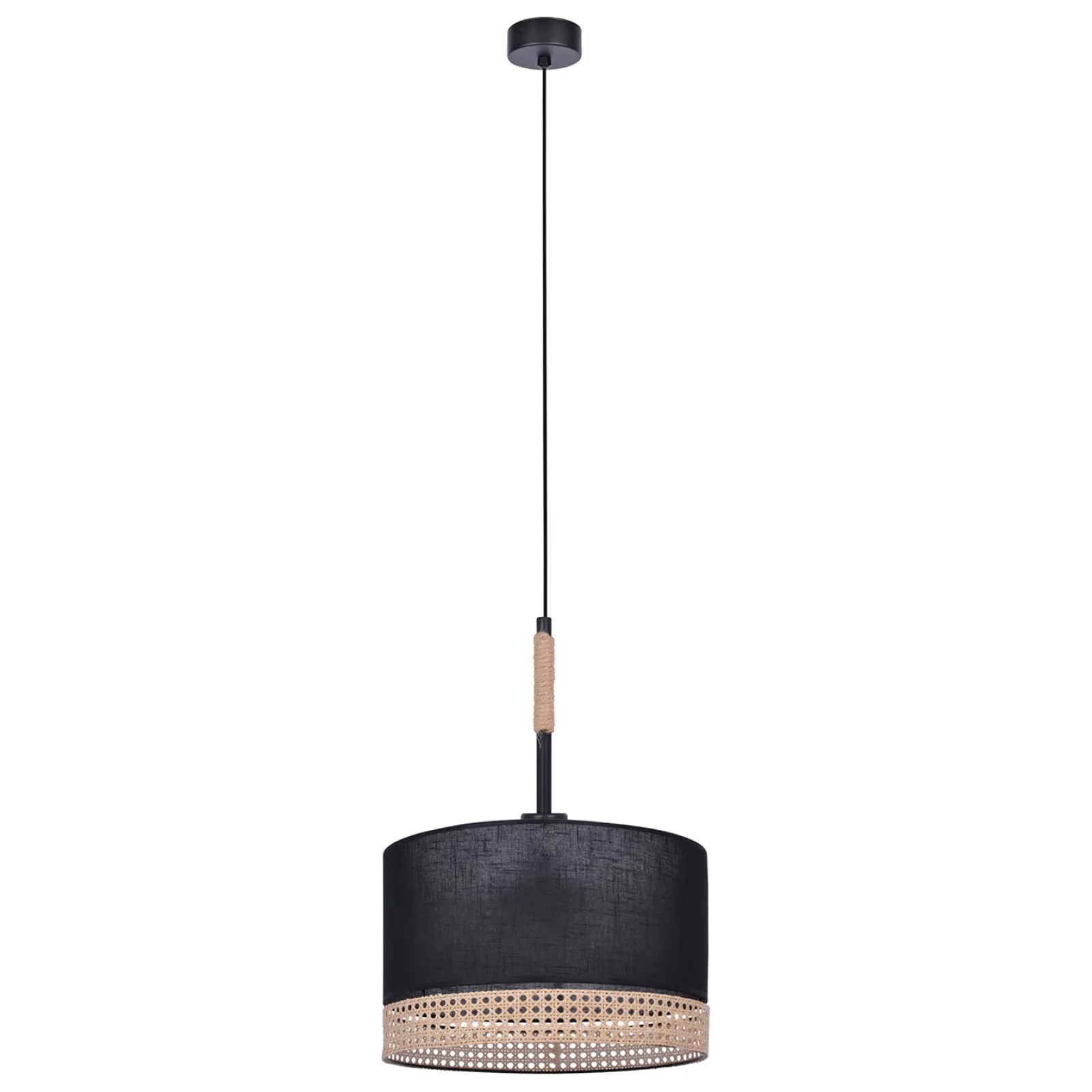 Sklep Kaja Regulowana lampa wisząca z abażurem, styl boho K-4364 | Kaja* Żyrandole Z Abażurem|Żyrandole Z Abażurami