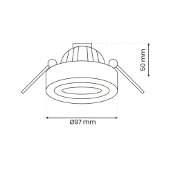 Sklep Kaja Regulowana oprawa podtynkowa, czarna ML0022 z serii NUSA ROUND | Kaja Oświetleni* Lampy Led|Oprawy Podtynkowe
