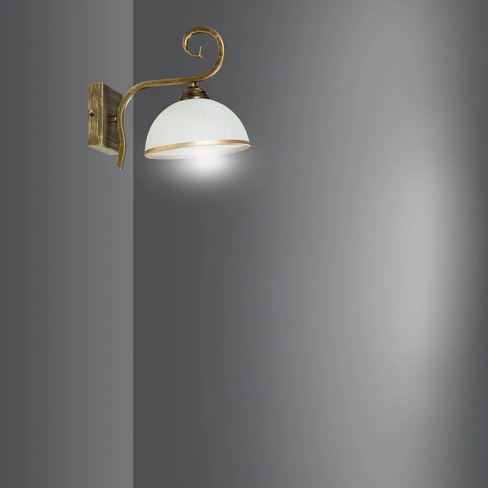 Sklep Kaja Retro lampa ścienna z otwartym, białym kloszem 149/K1 WIVARA | Kaja* Kinkiety Tradycyjne