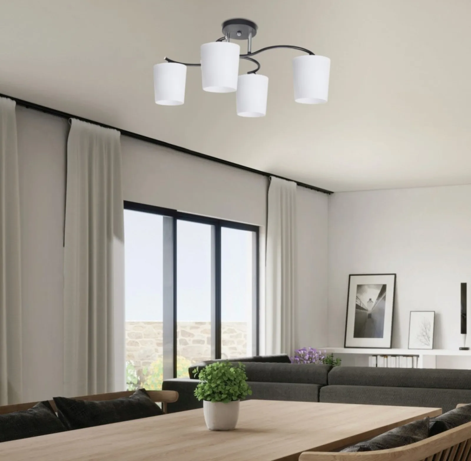 Sklep Kaja Retro lampa sufitowa, białe klosze 34-22677 ESNYR | Kaja Oświetlenie* Randole Tradycyjne