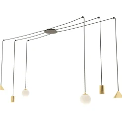 Sklep Kaja Różnorodna lampa wisząca do podwieszania 1350/6 FUJI 6 GOLD | Kaja Shop
