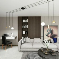Sklep Kaja Różnorodna lampa wisząca do podwieszania 1350/6 FUJI 6 GOLD | Kaja Shop