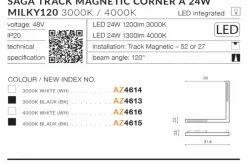 Sklep Kaja Rogowy reflektor LED do szyny magnetycznej 1-fazowej AZ4614 SAGA* Szynoprzewody Podtynkowe|Szynoprzewody Natynkowe