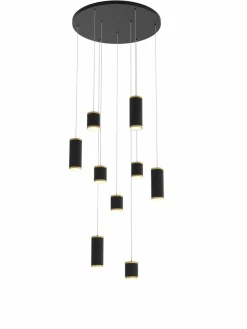 Sklep Kaja Rotunda z kaskadą czarno-złotych tub LED WF 5003-904 TOULOUSE | Kaja Discount