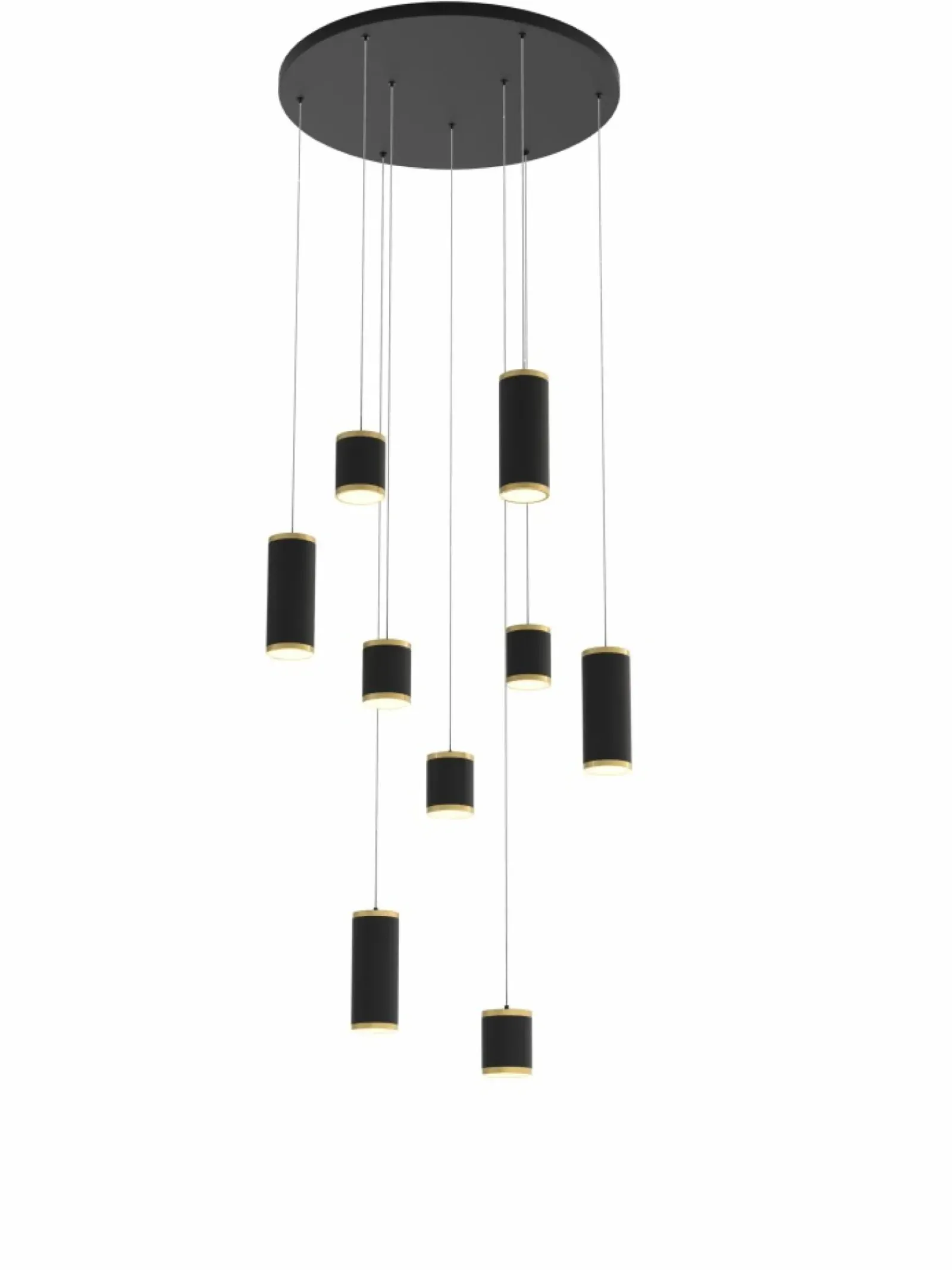 Sklep Kaja Rotunda z kaskadą czarno-złotych tub LED WF 5003-904 TOULOUSE | Kaja Discount