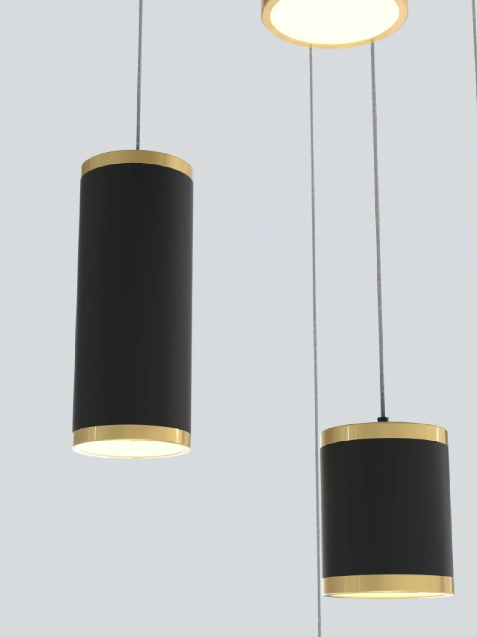 Sklep Kaja Rotunda z kaskadą czarno-złotych tub LED WF 5003-904 TOULOUSE | Kaja Discount