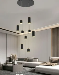 Sklep Kaja Rotunda z kaskadą czarno-złotych tub LED WF 5003-904 TOULOUSE | Kaja Discount
