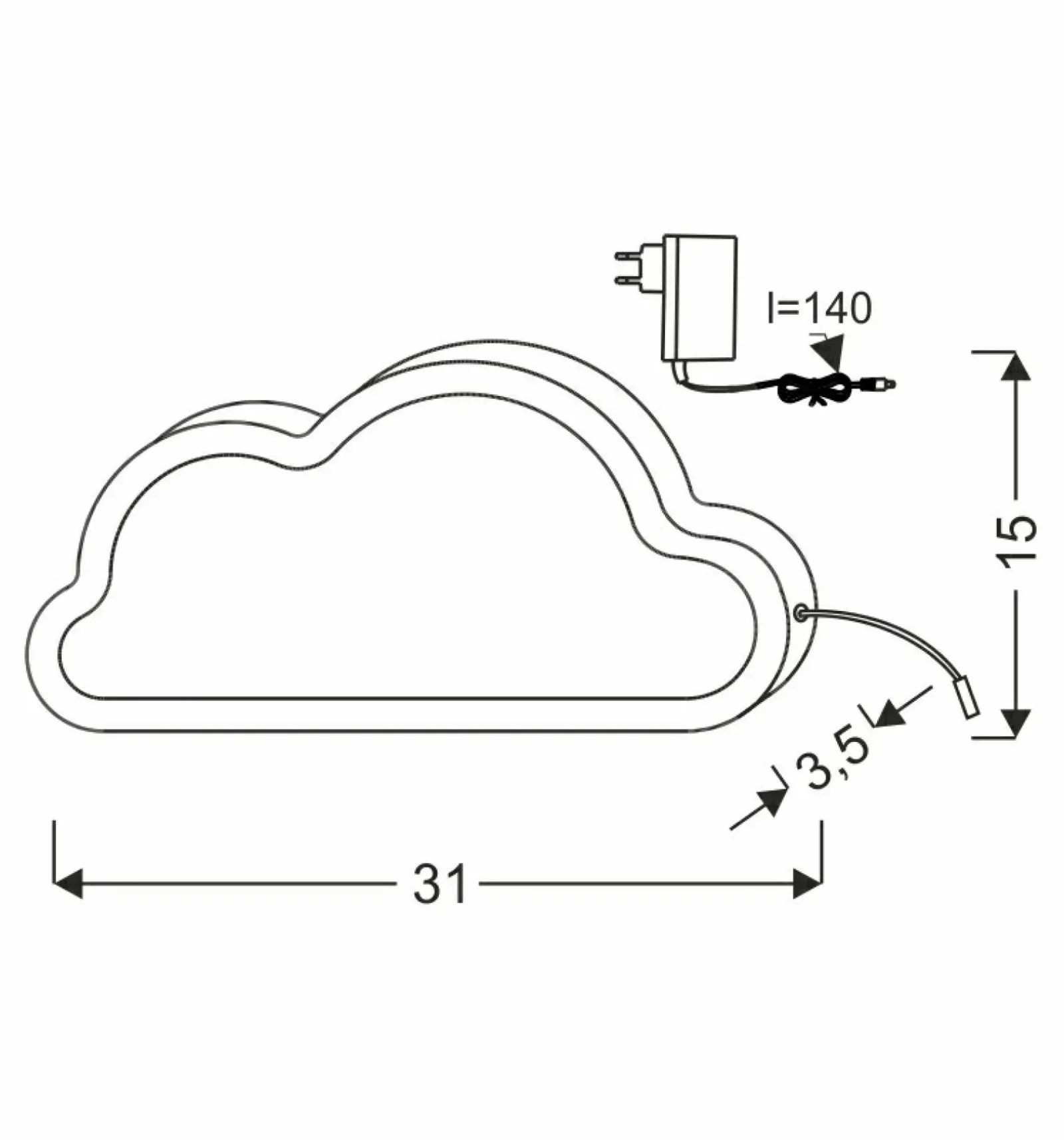 Sklep Kaja Różowa chmurka lampka do pokoju dziewczynki 41-11664 CLOUD | Kaja* Lampy Led
