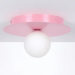 Sklep Kaja Różowa lampa sufitowa, plafon z białym kloszem K-5443 z serii ROBIN* Plafony Klasyczne|Plafony