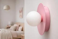 Sklep Kaja Różowa lampa sufitowa, plafon z białym kloszem K-5443 z serii ROBIN* Plafony Klasyczne|Plafony