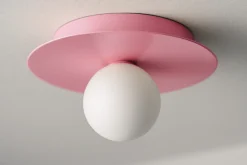 Sklep Kaja Różowa lampa sufitowa, plafon z białym kloszem K-5443 z serii ROBIN* Plafony Klasyczne|Plafony
