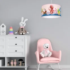Sklep Kaja Różowa lampa wisząca, dziecięcy abażur MLP6801 z serii OŚMIORNICA LOLA | Kaja Oś* Żyrandole Z Abażurem|Randole Tradycyjne