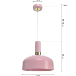 Sklep Kaja Różowa lampa wisząca z szerokim kloszem MLP6199 z serii MALMO | Kaja Oświetlenie Fashion