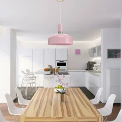 Sklep Kaja Różowa lampa wisząca z szerokim kloszem MLP6199 z serii MALMO | Kaja Oświetlenie Fashion