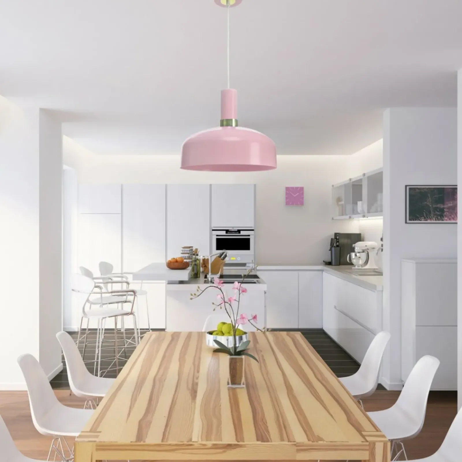 Sklep Kaja Różowa lampa wisząca z szerokim kloszem MLP6199 z serii MALMO | Kaja Oświetlenie Fashion