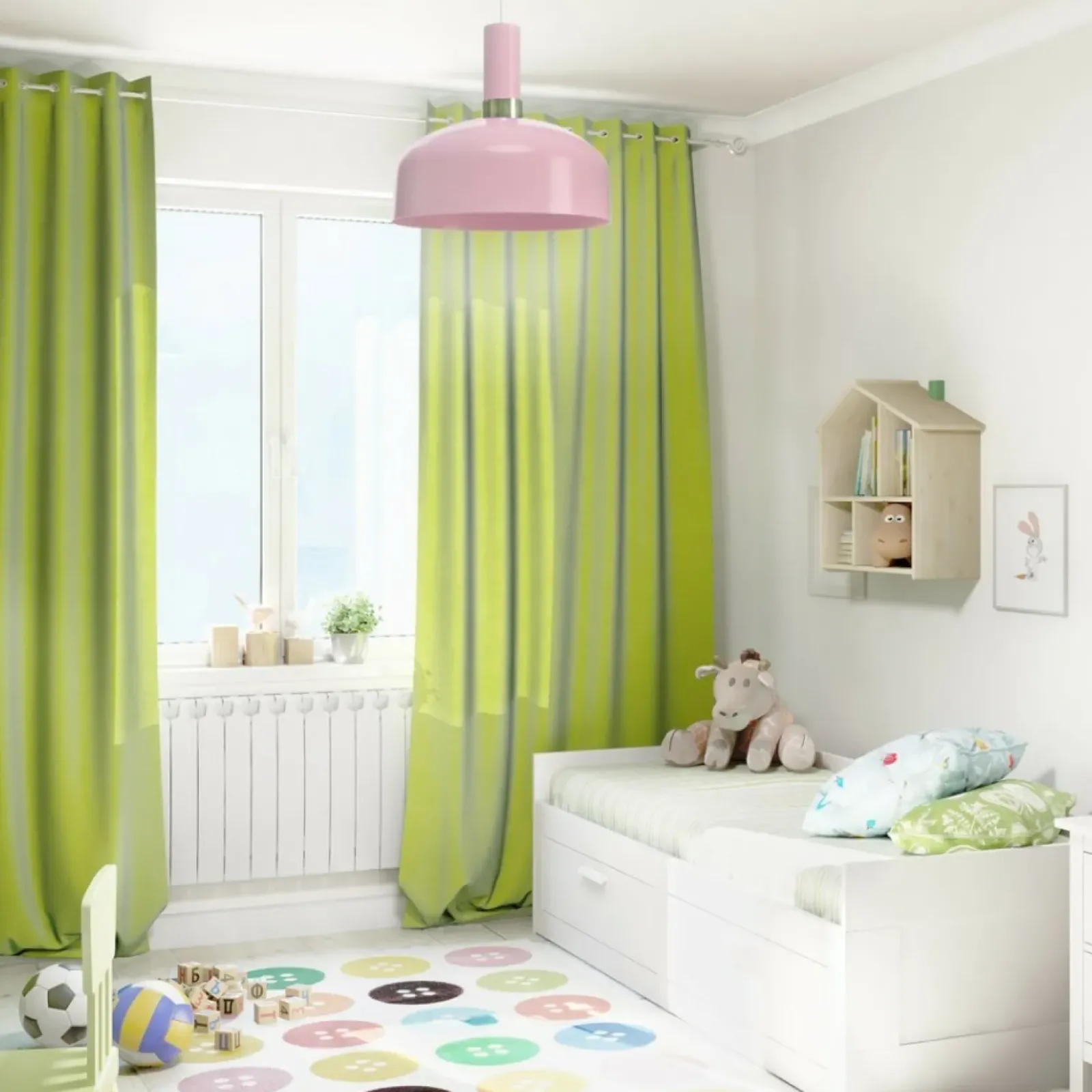 Sklep Kaja Różowa lampa wisząca z szerokim kloszem MLP6199 z serii MALMO | Kaja Oświetlenie Fashion