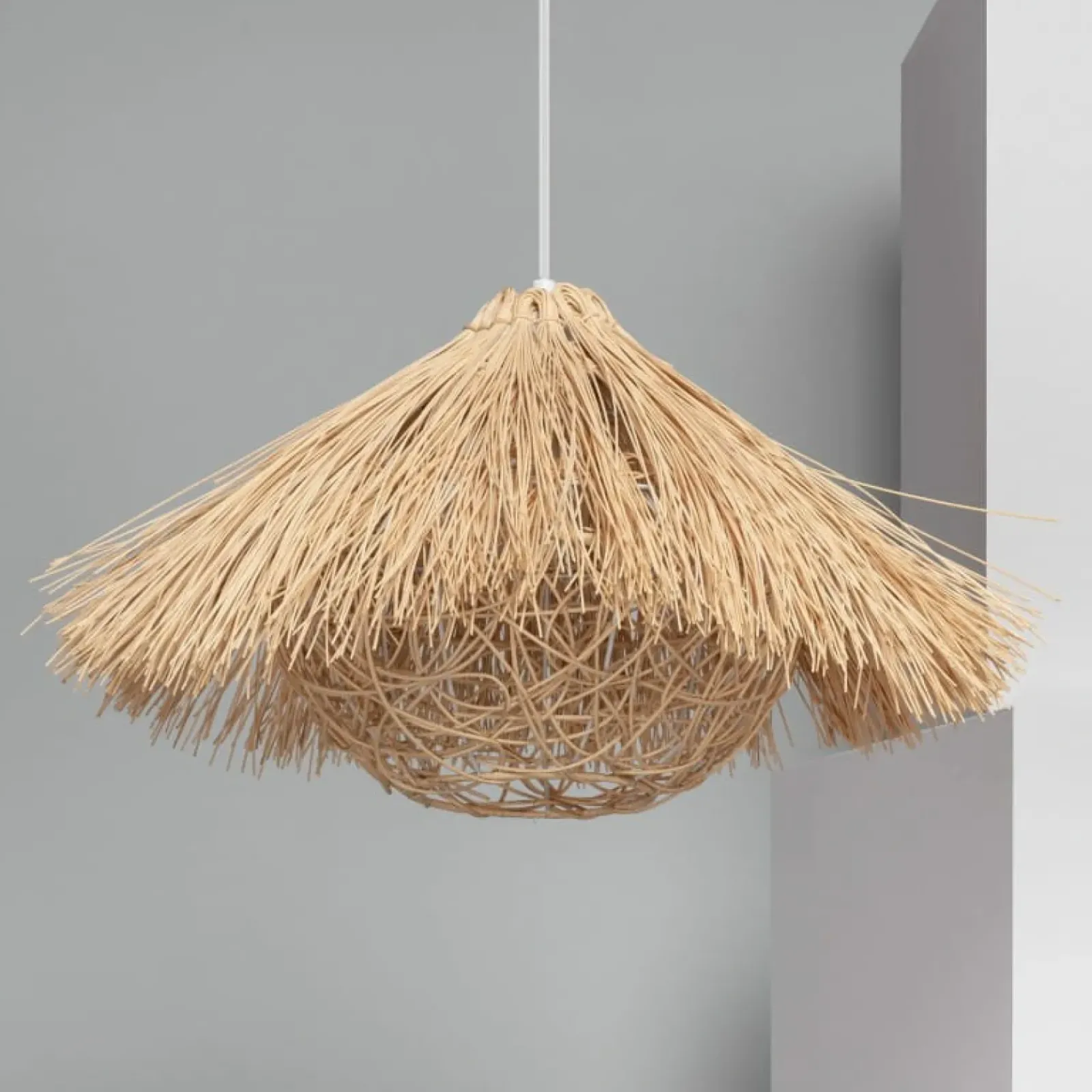 Sklep Kaja Rozkloszowana lampa wisząca z rattanu ABR-NLW32-BH-E27 BOHO | Kaja brązowy Hot