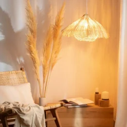Sklep Kaja Rozkloszowana lampa wisząca z rattanu ABR-NLW32-BH-E27 BOHO | Kaja brązowy Hot
