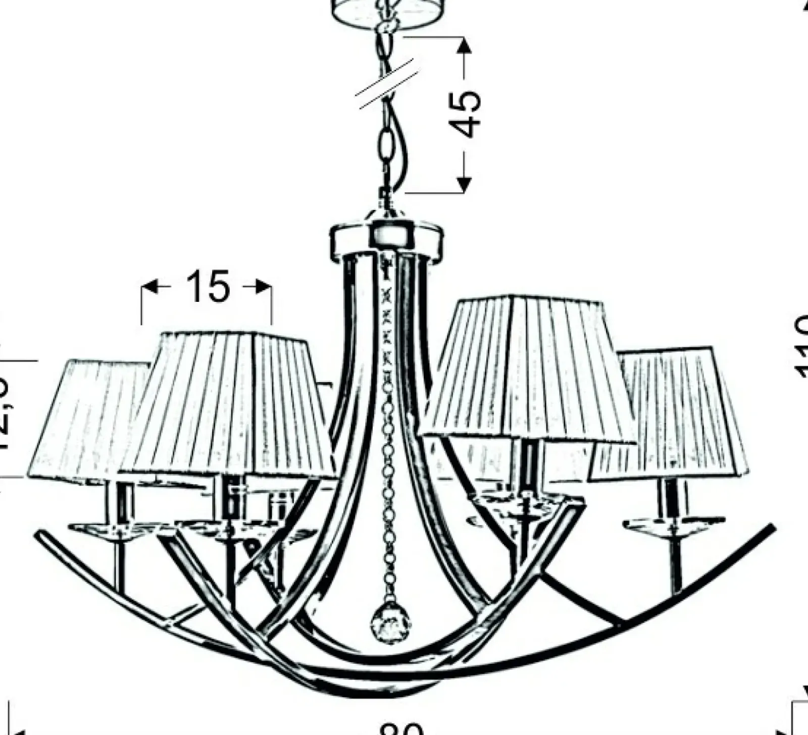 Sklep Kaja Rozłożysta, chromowana lampa wisząca 36-84579 VALENCIA | Kaja* Randole Tradycyjne