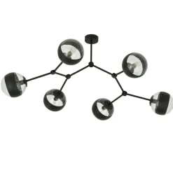 Sklep Kaja Rozłożysta, czarna lampa sufitowa z kloszami 1135/6 SPACE | Kaja Outlet