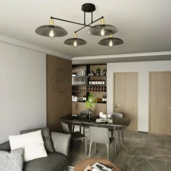 Sklep Kaja Rozłożysta, czarno-złota lampa sufitowa 1320/4 SPIRIT | Kaja czarny Cheap