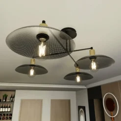 Sklep Kaja Rozłożysta, czarno-złota lampa sufitowa 1320/4 SPIRIT | Kaja czarny Cheap