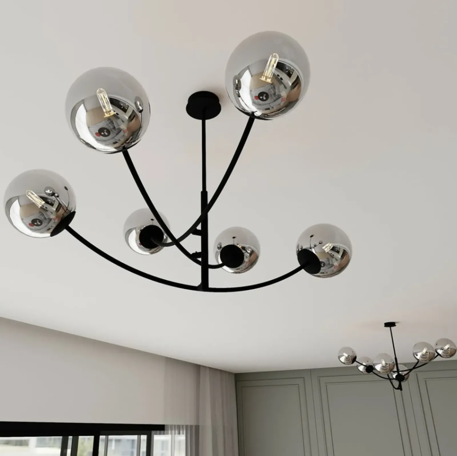 Sklep Kaja Rozłożysta, industrialna lampa wisząca do salonu 1100/6 HUNTER | Kaja Shop