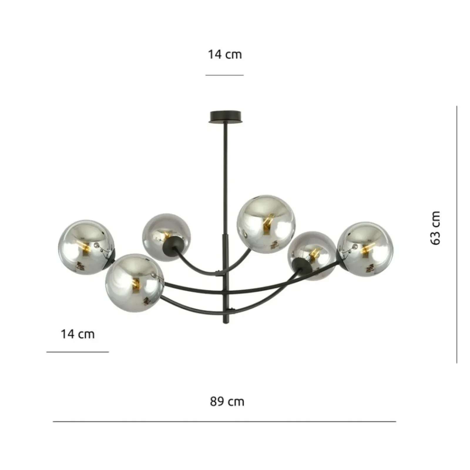 Sklep Kaja Rozłożysta, industrialna lampa wisząca do salonu 1100/6 HUNTER | Kaja Shop