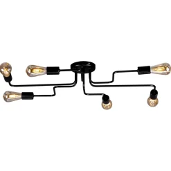 Sklep Kaja Rozłożysta, industrialna lampa sufitowa K-3890 SKADI | Kaja czarny Flash Sale
