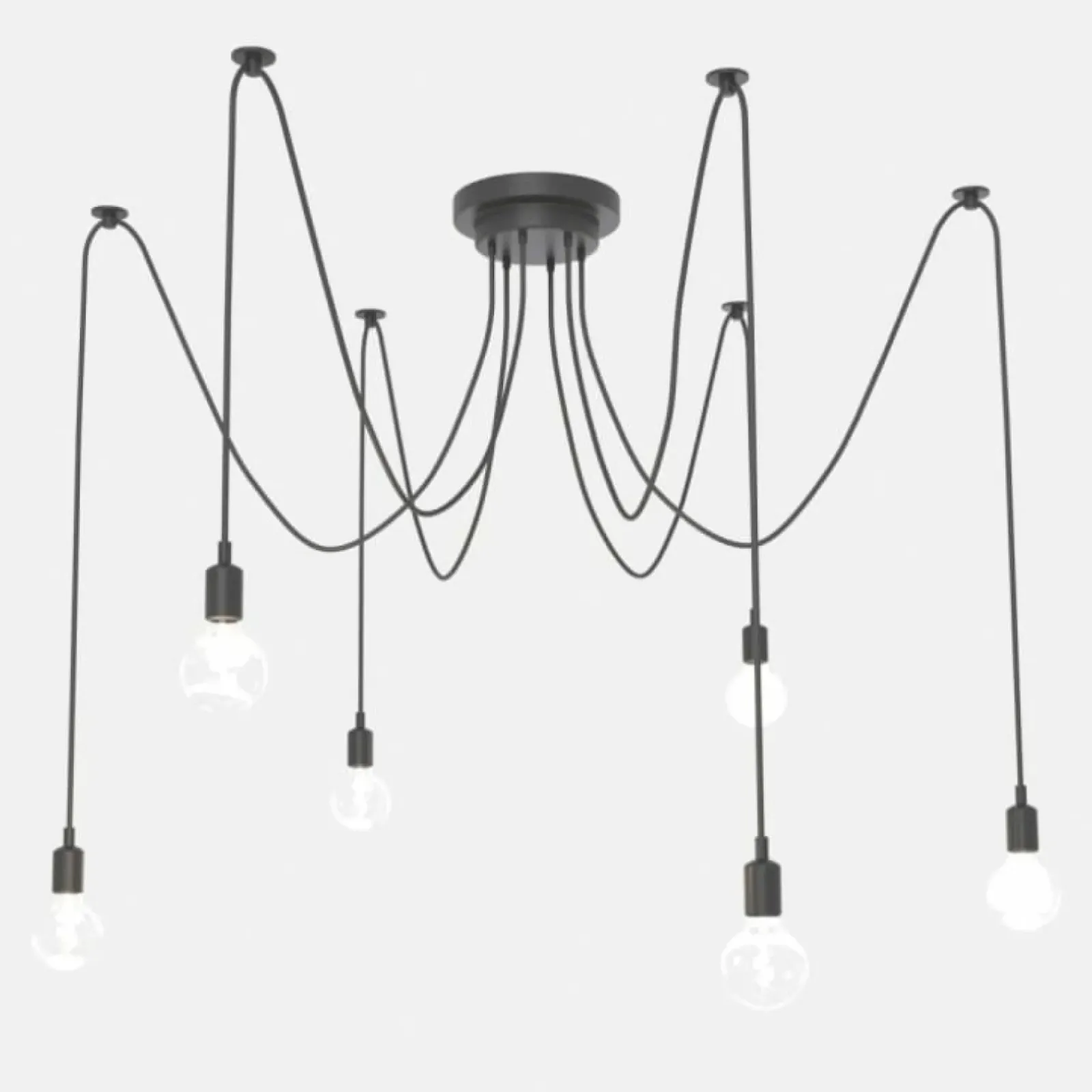Sklep Kaja Rozłożysta lampa pająk do salonu ABR-SPIDER-6XE27 SPIDER | Kaja czarny Store