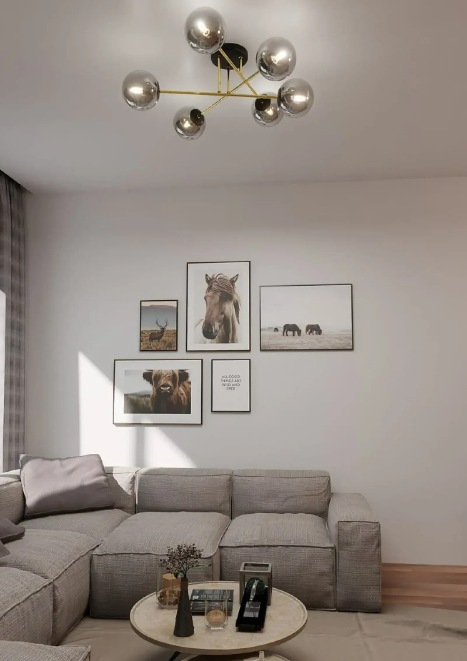 Sklep Kaja Rozłożysta lampa sufitowa do dużego salonu 1269/6 - MAGNUM | Kaja Clearance