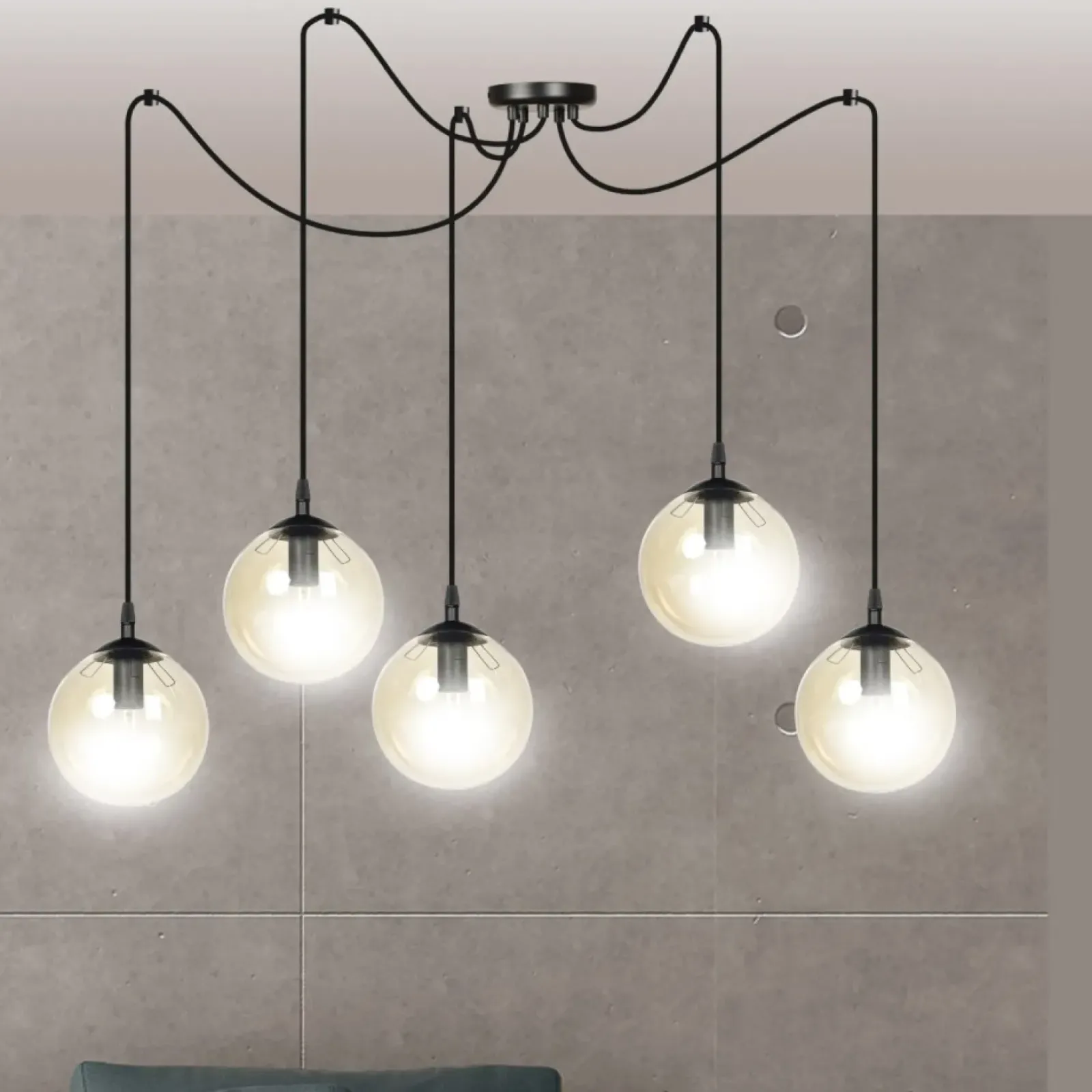 Sklep Kaja Rozłożysta lampa wisząca z regulacją wysokości 938/5 | Kaja Fashion