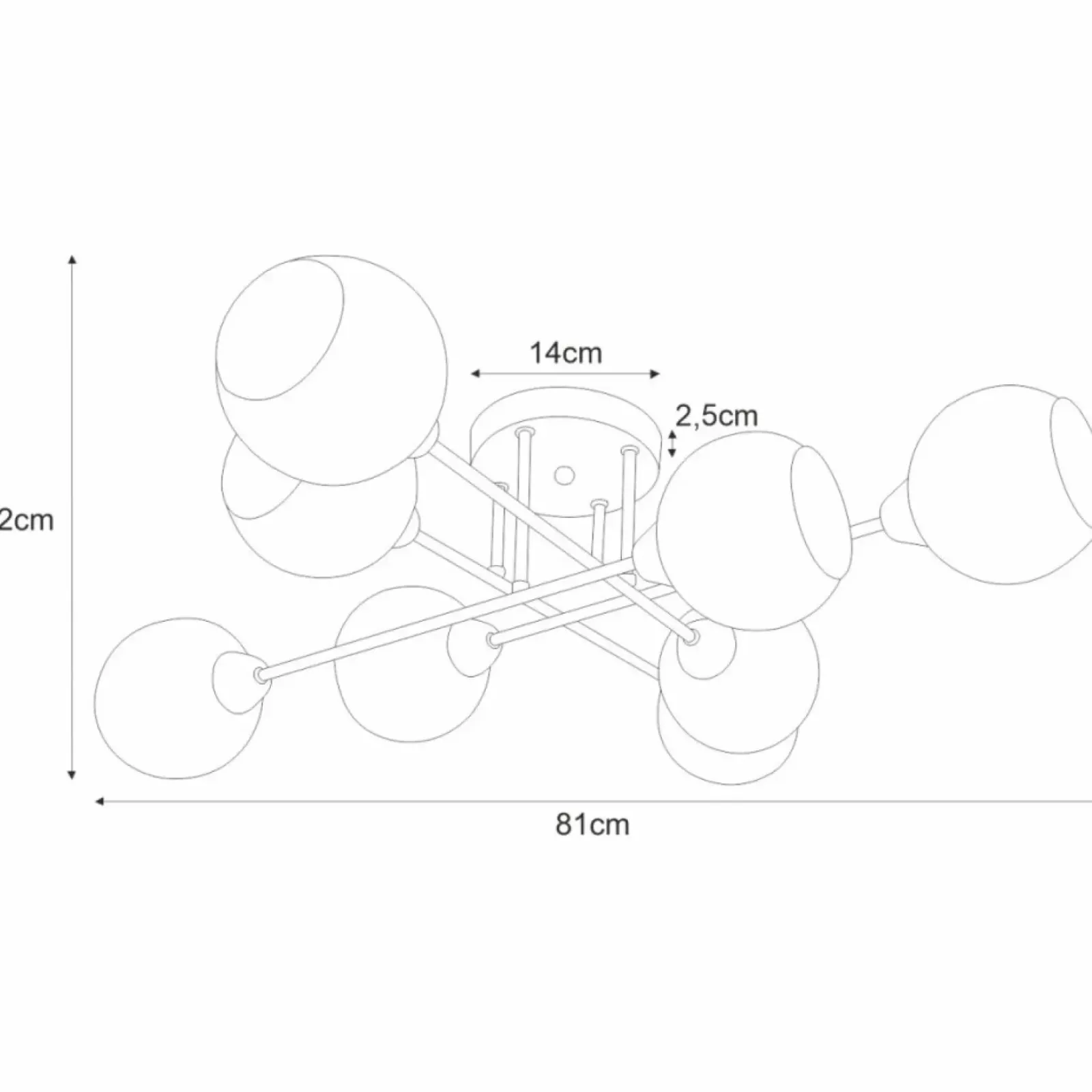 Sklep Kaja Rozłożysta, stylowa lampa sufitowa K-JSL-1302/8 FONS | Kaja chrom Cheap