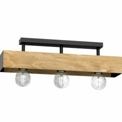 Sklep Kaja Rustykalna lampa sufitowa z drewnem LX 1634 MILUZA | Kaja Oświetlenie Sale