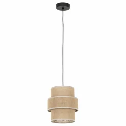 Sklep Kaja Rustykalna lampa wisząca, beżowy abażur TK 5401 CALISTO JUTA | Kaja Fashion