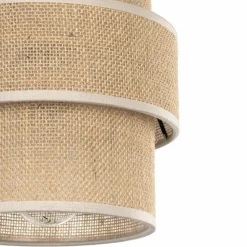Sklep Kaja Rustykalna lampa wisząca, beżowy abażur TK 5401 CALISTO JUTA | Kaja Fashion