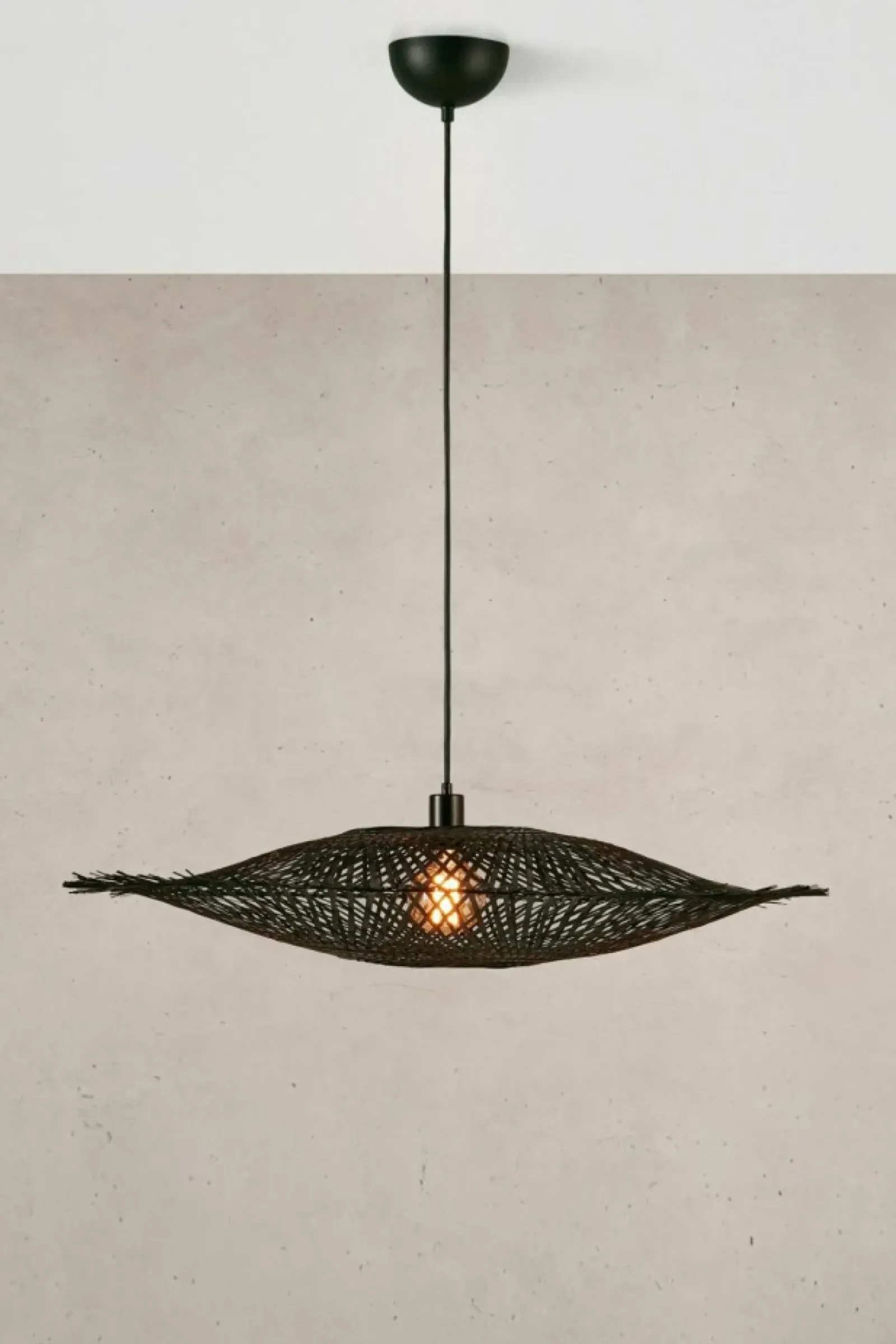 Sklep Kaja Rustykalna lampa wisząca z plecionym abażurem 108672 KUMO | Kaja Clearance
