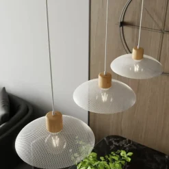 Sklep Kaja Rustykalna lampa wisząca z drewnem 1319/3 KOBE | Kaja Oświetlenie biały Discount