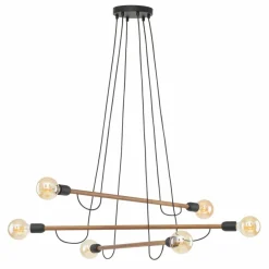 Sklep Kaja Rustykalna lampa wisząca z drewnianymi belkami TK 4950 HELIX WOOD Best Sale