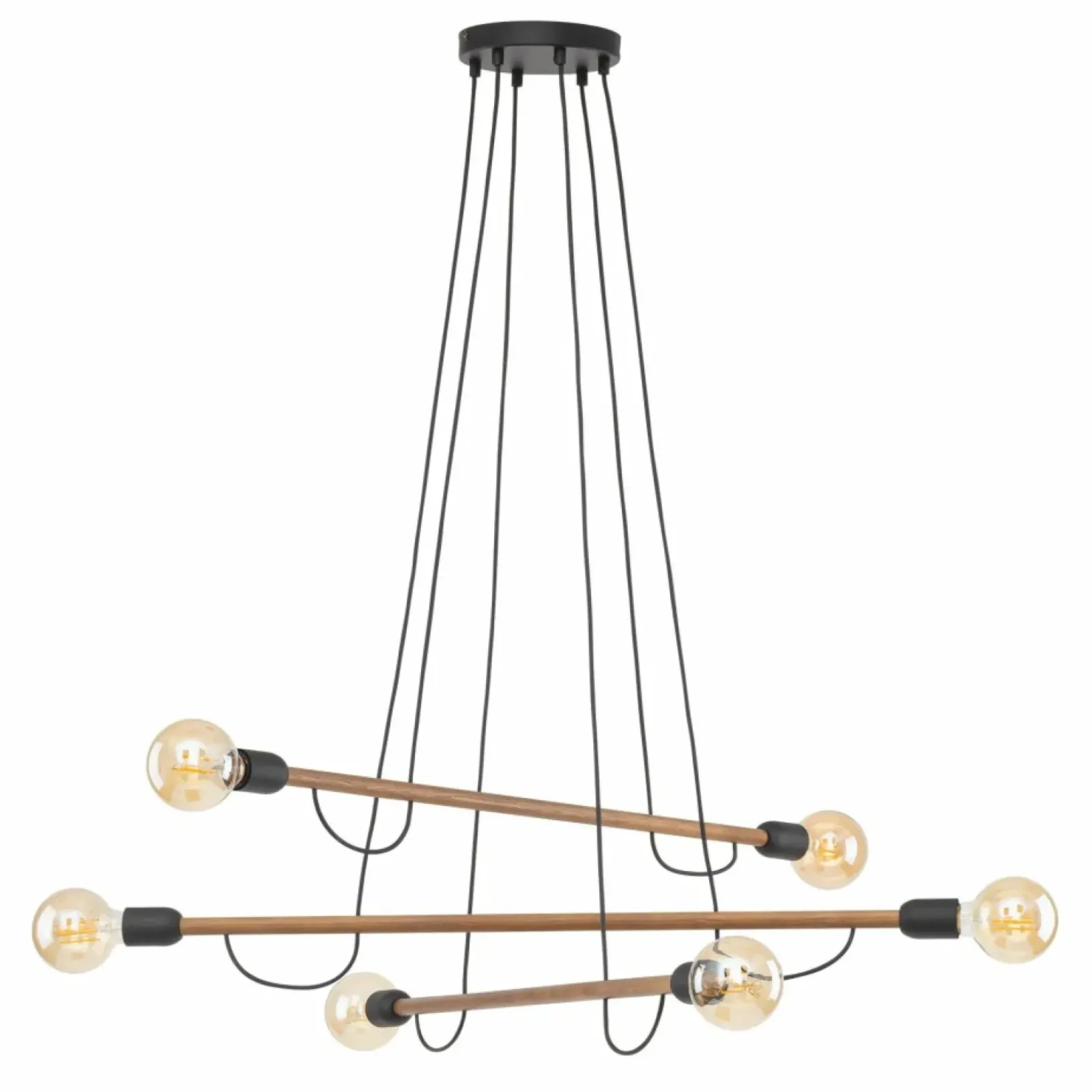 Sklep Kaja Rustykalna lampa wisząca z drewnianymi belkami TK 4950 HELIX WOOD Best Sale