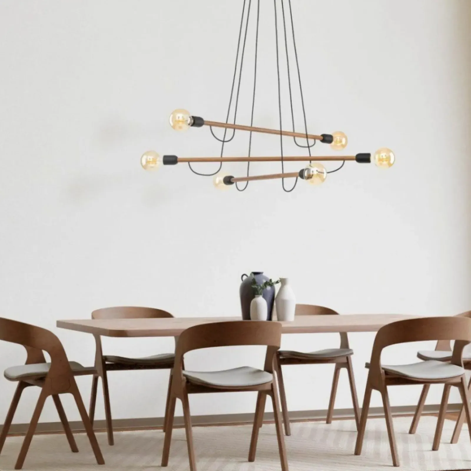 Sklep Kaja Rustykalna lampa wisząca z drewnianymi belkami TK 4950 HELIX WOOD Best Sale