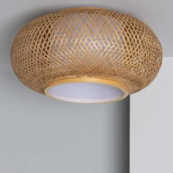 Sklep Kaja Rustykalny plafon z plecionym abażurem ABR-NPL4-BH-E27 BOHO | Kaja brązowy Best Sale