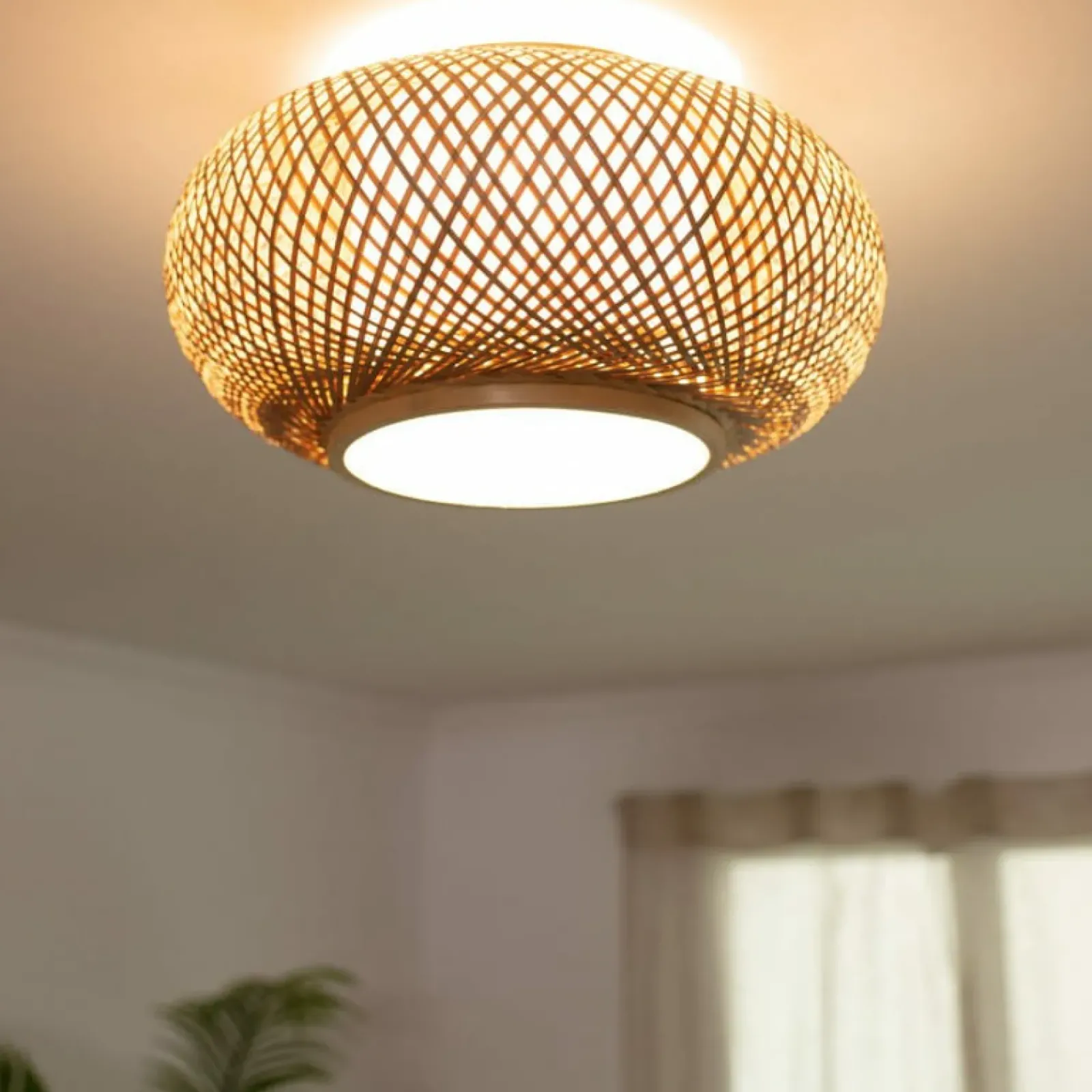 Sklep Kaja Rustykalny plafon z plecionym abażurem ABR-NPL4-BH-E27 BOHO | Kaja brązowy Best Sale