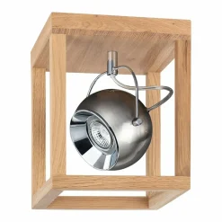 Sklep Kaja Satynowy reflektor GU10 w drewnianej oprawie 5227174 ROY | Kaja Store