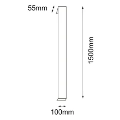 Sklep Kaja Smukła lampa ścienna listwa LED 150cm 4000K ANT 9926 HIKONE | Kaja* Kinkiety Ogrodowe
