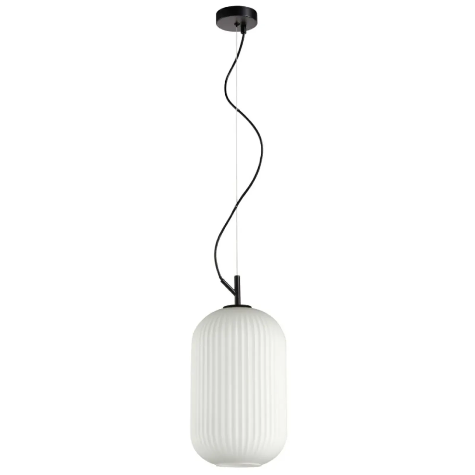 Sklep Kaja Smukła lampa wisząca, ryflowany klosz PND-64536C-M-BL-OPA RUES | Kaja Flash Sale