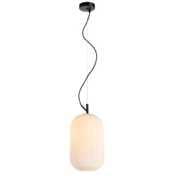 Sklep Kaja Smukła lampa wisząca, ryflowany klosz PND-64536C-M-BL-OPA RUES | Kaja Flash Sale